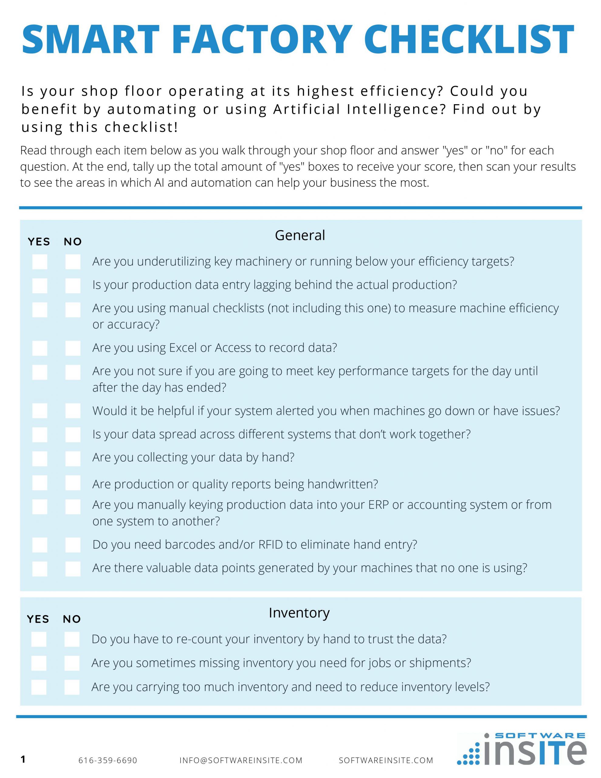 ai and automation smart factory checklist